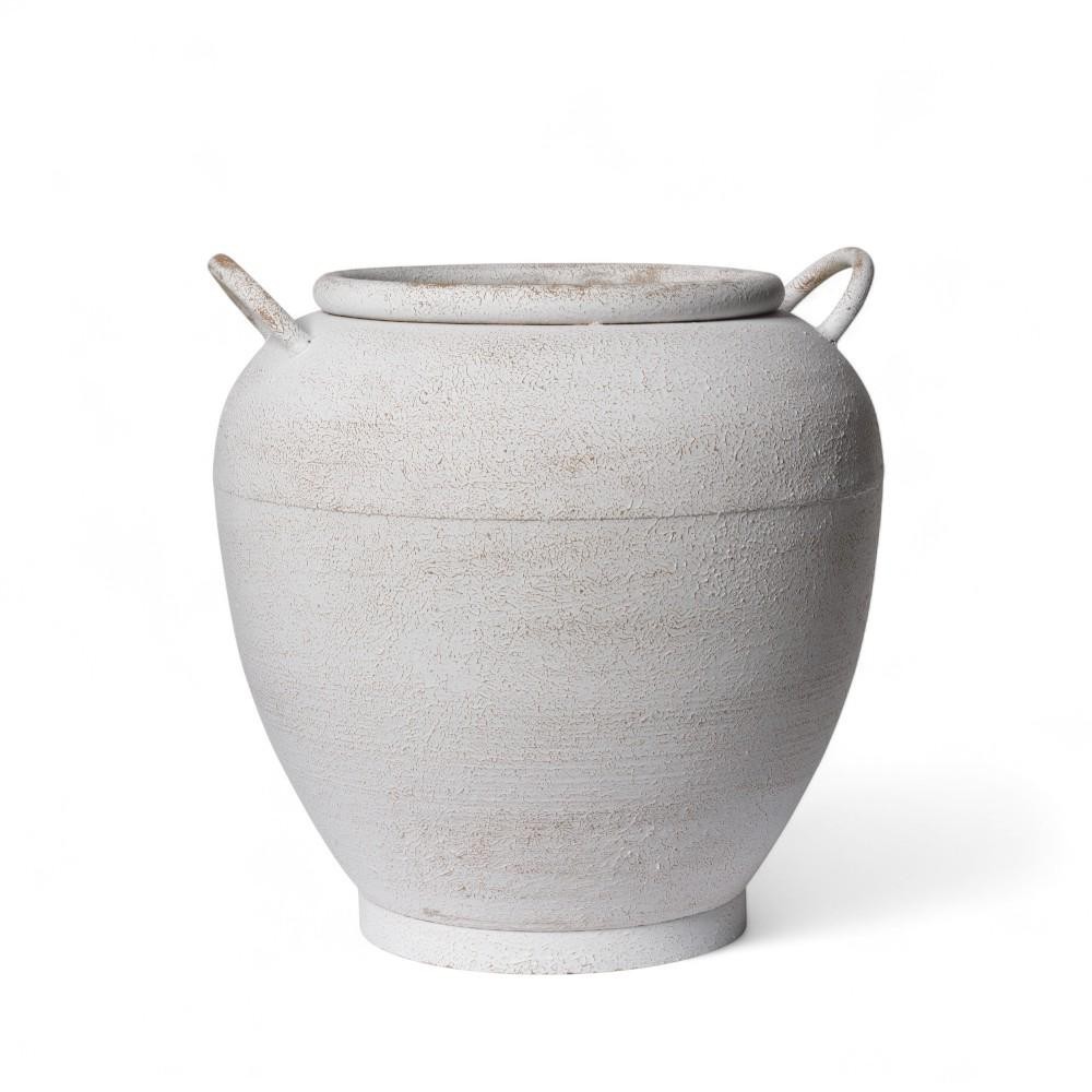 ANFORA METALLO BIANCO 31X31XH32